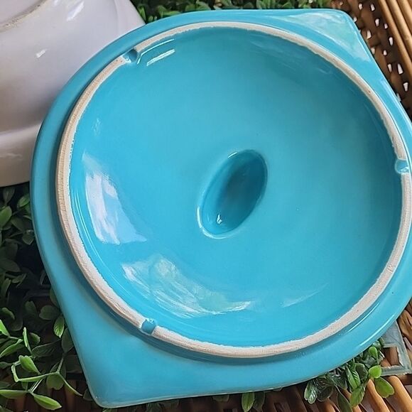 Vintage 60's Ceramic Leaf Shaped Lid With Bowl - Picture 5 of 12